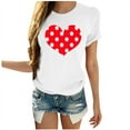 thumbnail image 2 of Ichuanyi Womens Tops, Summer Women Couples Lover Valentine's Day Short Sleeve Love Letter Print T Shirts Tops, 2 of 9