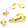 thumbnail image 5 of Rokment Women's Orthopedic Wedge Dressy Sandals with Arch Support Comfortable Platform Walking Summer Shoes Fashion Casual Metal Buckles Mules Slingback Mid Heels Dress Footwear Yellow Size 6.5, 5 of 7
