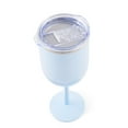 thumbnail image 2 of Thyme & Table 13oz Stainless Steel Wine Tumbler with Push Lid, Blue, 2 of 5