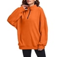 thumbnail image 6 of Sweatshirt For Women Plus Size Casual Long Sleeve Collared Shirt Lightweight Half-Zip Solid Color Loose Pullover Tops for Outdoor Hiking Sport Womens Clothes, 6 of 7
