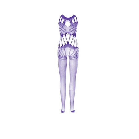 Lolmot Womens Sexy Fishnet Bodysuit Sleeveless Cut Out Babydoll Bodysuit Crotchless Mesh Bodystockings One Piece Teddy Lingerie Nightwear on Clearance