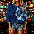 thumbnail image 6 of Levmjia Women's 3/4 Sleeve Graphic Tee England Lion 2026 Football Soccer Top Vintage Style Casual Crew Neck T Shirt Summer, 6 of 7