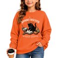 thumbnail image 2 of ZHOGXU Halloween Themed Girls Cat Pumpkin Letter Print Pullover Sweatshirt Long Sleeve O Neck Top For Kids Comfortable Streetwear,Orange,1-2 Years, 2 of 4