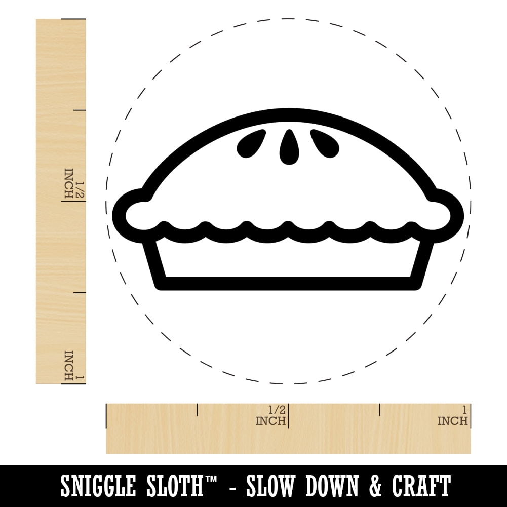 Yummy Pie Self-Inking Rubber Stamp Ink Stamper - Blue Ink - Medium 1 Inch