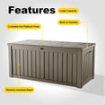 thumbnail image 6 of fazzn 120 Gallon Resin Deck Box Outdoor Indoor Waterproof Storage Box for Patio Furniture Pool Accessories Storage for Cushion Garden Tools (Brown), 6 of 7