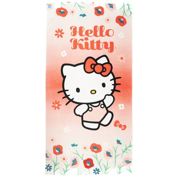 Hello Kitty Kids Cotton Beach Towel, 28" X 58", Sanrio