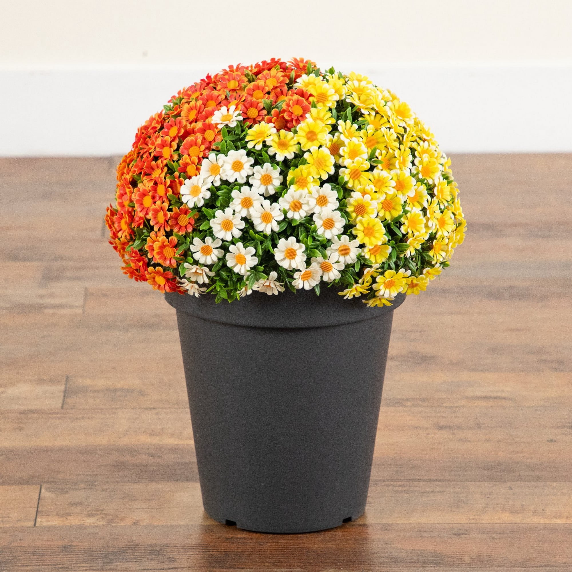 18in. UV Resistant Autumn Artificial Fall Mixed Daisy Plant in Pot (Indoor/Outdoor)