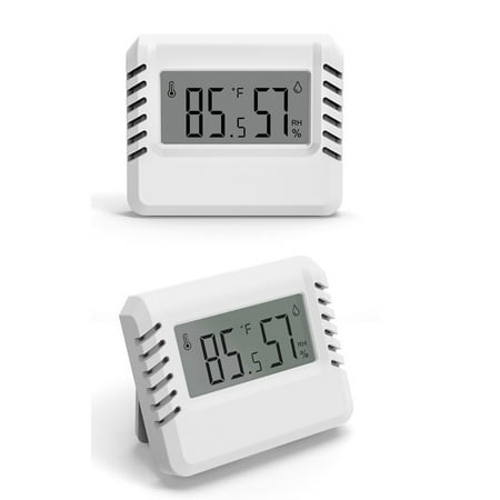 

Gerich LCD Digital Thermometer for Indoor Mini Room Thermometer Thermo-Hygrometer White 2 Pcs
