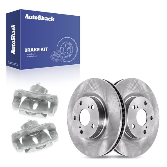 AutoShack Front Vented Brake Rotors   Calipers 4-PC Brake Kit Replacement for 2009-2018 Toyota RAV4 11.65" (296 mm)