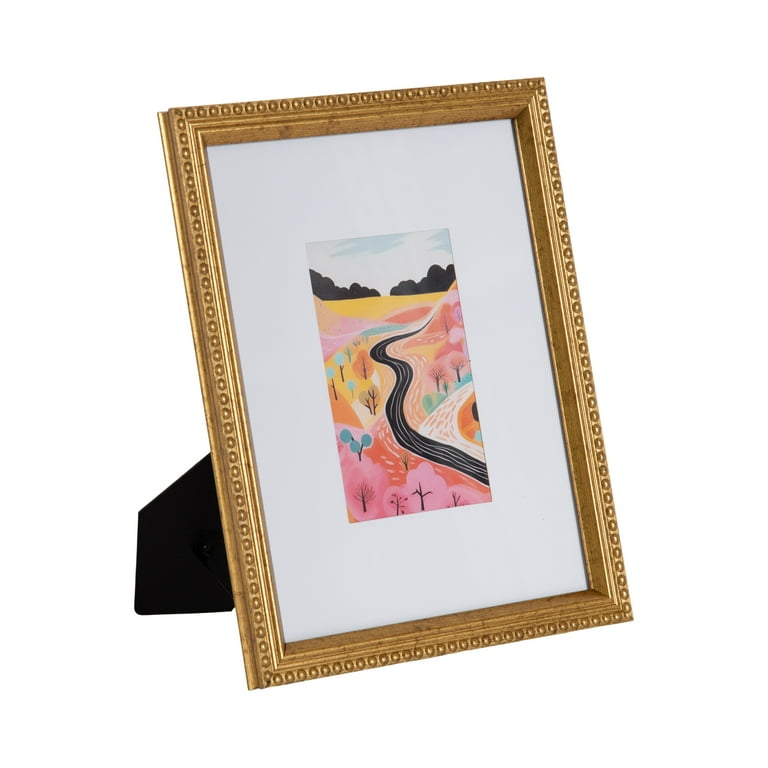 7 pack) DesignOvation 8x10 Matted for 4x6 Beaded Gold Decorative