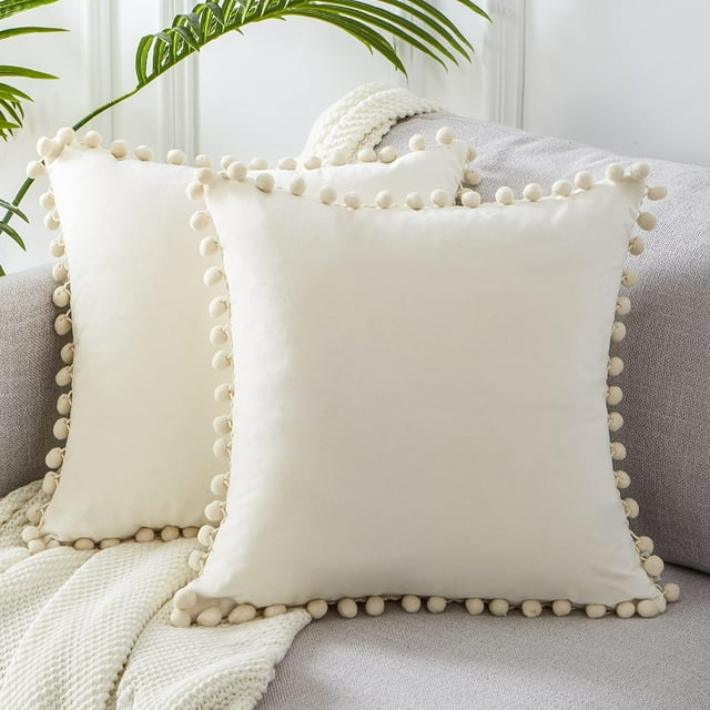 Juego de 2 fundas de cojín boho, fundas de almohada para almohadas decorativas, cojines de sofá