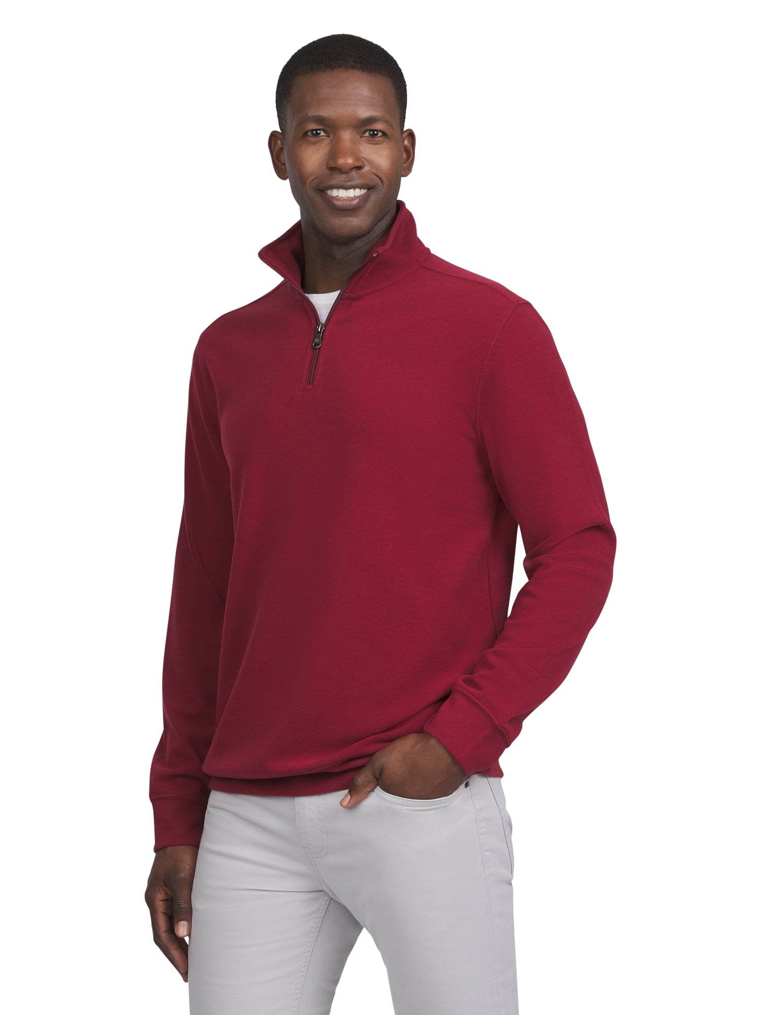 Chaps Men's & Big Men's Brushed Twill Quarter Zip, Sizes S-2XL