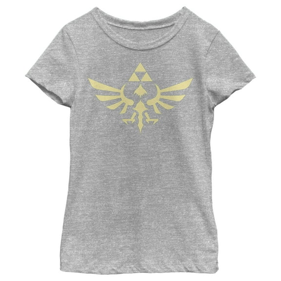 Girl's Nintendo Triforce  Graphic Tee Athletic Heather X Large