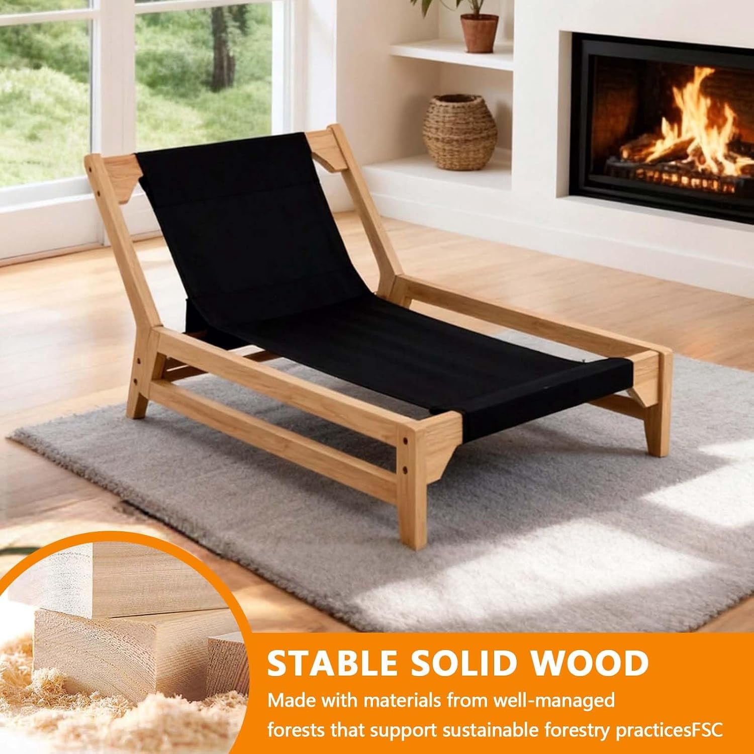 MOONMISS Oversized Cloud Lounge Accent Chair with Wood Frame for Adults,Beige