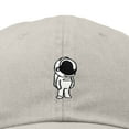 thumbnail image 2 of Dalix Astronaut Embroidered Alien Dad Hat Cotton Baseball Cap Adjustable Mens in Washed Stone White, 2 of 5