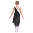 thumbnail image 2 of Aislor Kids Girls Sequin Sparkly Contemporary Lyrical Ballet Dance Irregular Tutu Dress Black 16, 2 of 7