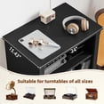 thumbnail image 5 of Record Player Stand with Vinyl Record Storage, 24" Wide Mid-Century Record Player Table Up to 200 Albums,Large Wood Turntable Stand Cabinet Dispaly Shelf for Living Room,Bedroom,Black, 5 of 18
