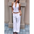 thumbnail image 6 of Women'S 2 Piece Camisole Pants Set Casual Summer Outfits White XL, 6 of 9