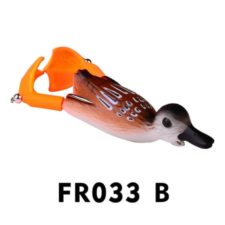 TOPRenddon 3D Duck Topwater Fishing Lure Yellow Duckling Floating Artificial Bait Plopping and Splashing Feet Hard Fishing Tackle 9cm 11g