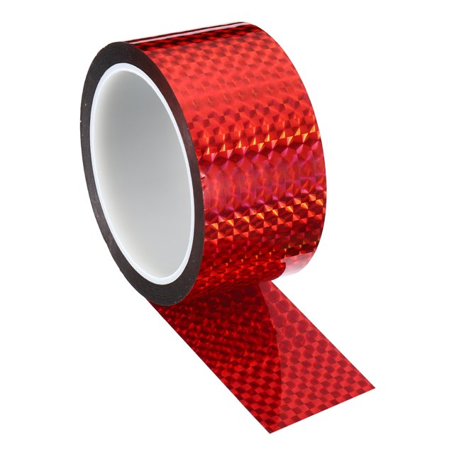 Uxcell 50mmx50m Prism Tape Holographic Reflective Self Adhesive Decor, Red