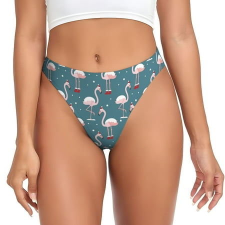 Sigee Elegant Flamingo for Women s G-String Panty  Low Rise  Soft Lace Perfect for Everyday Wear or Special Occasions-4X-Large
