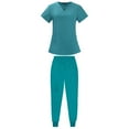 thumbnail image 3 of Conjunto de uniformes médicos para enfermeras Perfecl Ropa de trabajo uniforme de trabajo elegante y transpirable azul M, 3 of 8