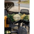 thumbnail image 4 of Outdoor Tablecloth with Umbrella Hole and Zipper, Black Christmas Tree Square Table Cloth 60x60 Inch Waterproof Tablecloth, Xmas Tree Winter Snowflake Picnic Table Cover for Patio Camping, 4 of 7