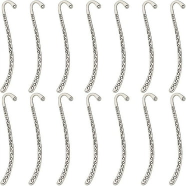 1 Box 20Pcs Bookmark Hooks Bulk Antique Silver Bookmarks Metal Retro Carved Book Marks with Hole Alloy Tibetan Style Embossed Vintage Book Mark for Reading Book Lovers Men Women Accessories