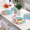 thumbnail image 6 of Ryvnso Seastar Conch on Beach Round Plate Mats Dining Table Placemat Set of 4 for Holiday Decoration, 6 of 7