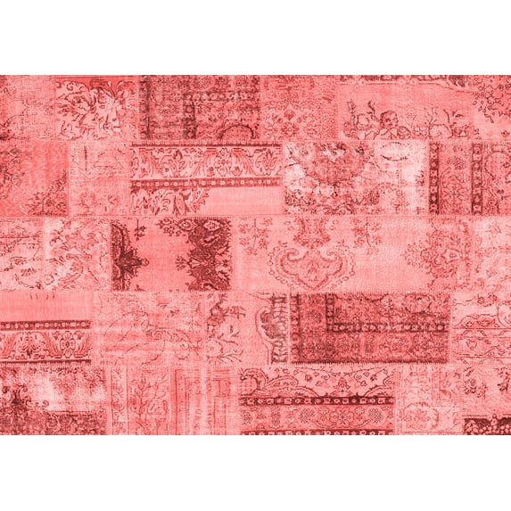 Ahgly Company Indoor Rectangle Patchwork Red Transitional Area Rugs, 2' x 3'