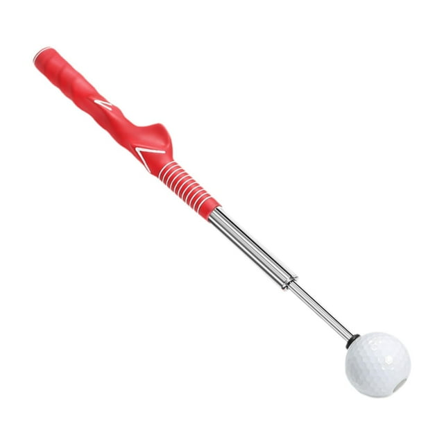 Lipstore Retractable Golf Swing Trainer Golf Practice Swing Rod for Balance Beginners Red