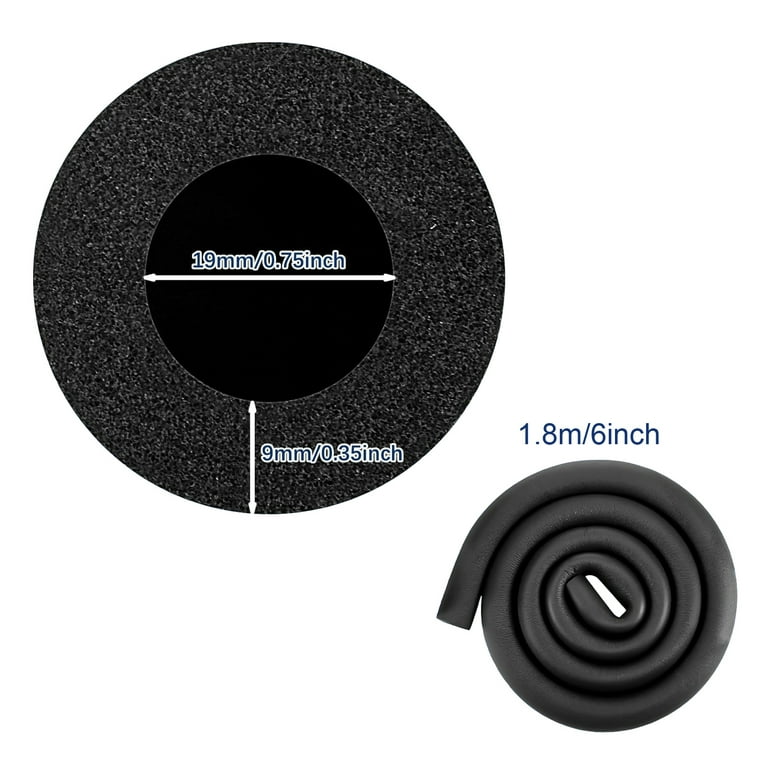 Foam Tube Pipe Insulation Black,Water Insulation Pipe Tubing,Insulating Foam Pipe Covers,Water Pipe Freeze Protection,ID 6-110mm,Length 1.7m/1.8m,For