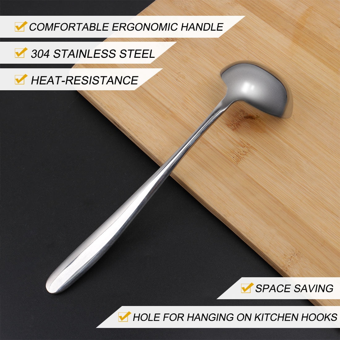 Unique Bargains Stainless Steel Soup Ladle with Peach Shape for Serving Hot Pot