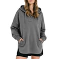 thumbnail image 2 of Vmvidoty Womens Oversized Hoodies Long Sleeve Sweatshirts Hooded Pullover Shirt Casual Tops with Pockets Gray S, 2 of 6