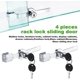 thumbnail image 2 of Set of 4 Sliding Glass Door Locks, Drawer, Showcase, Glass Cabinet with Chrome Finish, Keyed Alike, 2 of 4