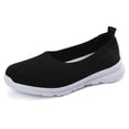 thumbnail image 4 of Mujeres mocasines tejidos zapatos deslizantes de malla dedo redondo de mocasines planos y transpirables zapatos para caminar al aire libre para caminar al aire libre, 4 of 9