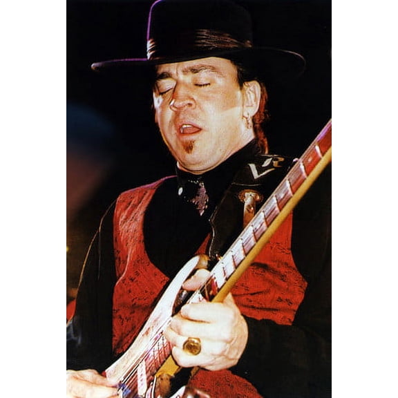 Stevie Ray Vaughan With Guitar 24X36 Poster