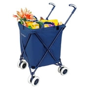 The Original Versacart Transit Compact Folding Shopping and Utility Cart in Signature Blue
