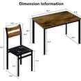 thumbnail image 3 of Cvortll Dining Table Set for 4, 43.3" Dining Room Table with 4 Upholstered PU Leather Chairs, 3 of 5