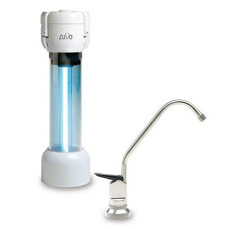 ZuvoWater ZFS159 UV Zone Carbon Filter Water Filtration System Under Counter with Stainless Steel Beverage Faucet