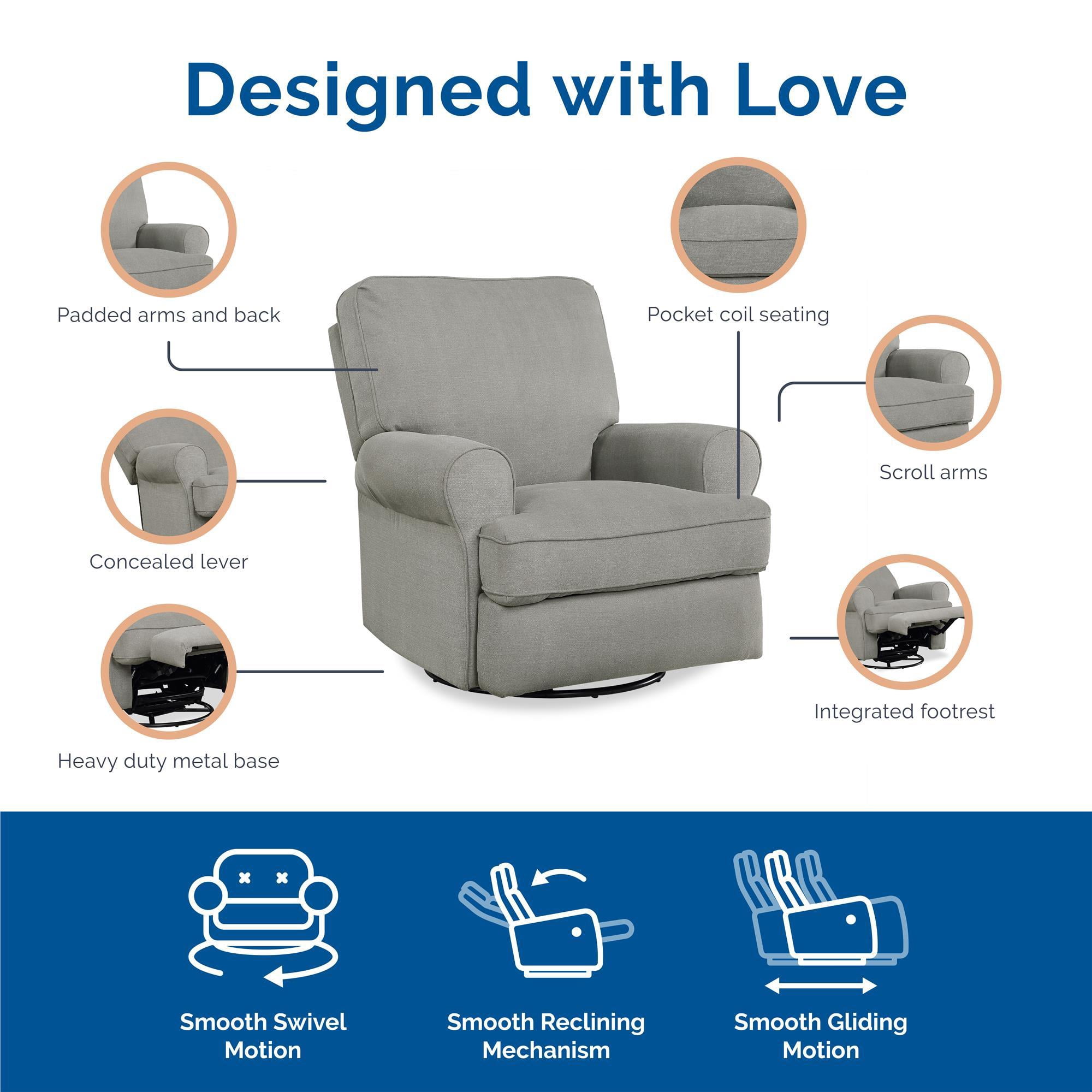 Baby Relax Tiana Nursery Swivel Glider Recliner Chair