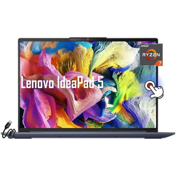 Lenovo 2023 IdeaPad 5 Slim 16" WUXGA 16:10 Touch Laptop, 8-Core AMD Ryzen 7 7730U, 16GB RAM, 1TB PCIe SSD, Fingerprint Reader, FHD Webcam, Wi-Fi 6, Windows 11 Home, w/HDMI Cable