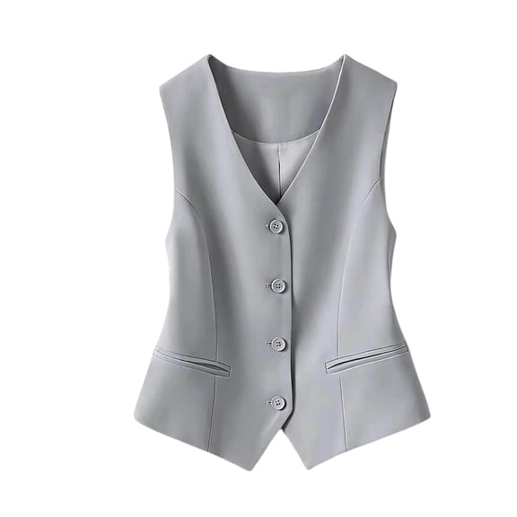 Norvella Womens Tailored Vest Tops V Neck Sleeveless Button Down Slim Fit Business Casual Dressy Office Suit Waistcoats