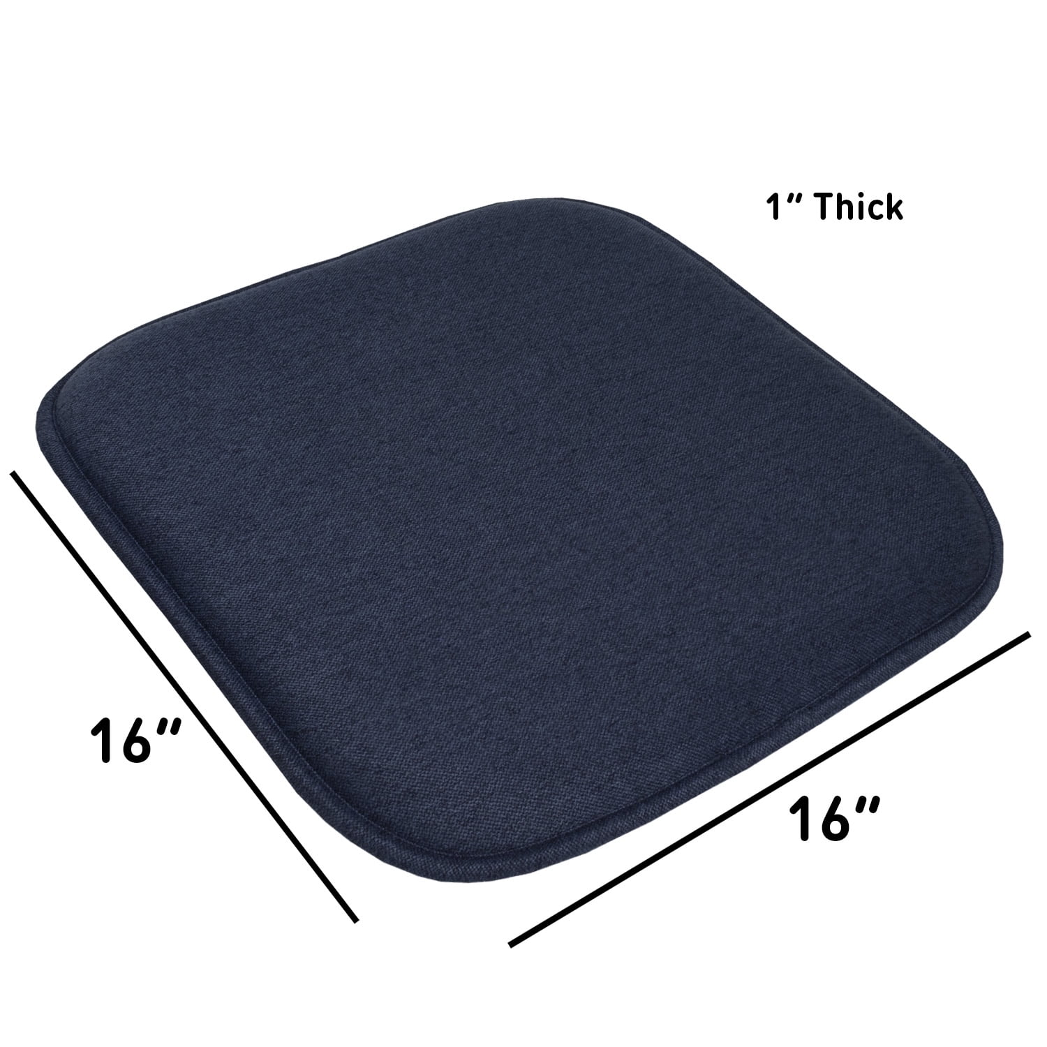 Charlotte Jacquard Cover Memory Foam Chair Pads 6 Pack Navy