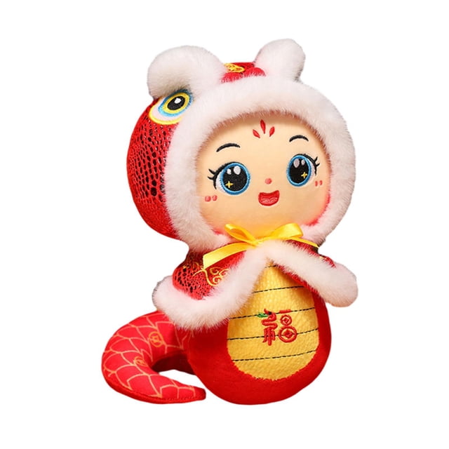 Muñeco de peluche perfke serpiente de Año Nuevo chino rojo 26cm