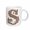 White, variant on 3drose, Pink and Image of Gold Floral Monogram Initial S, 11oz Mug