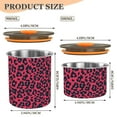 thumbnail image 3 of Pink Leopard Print Cheetah Airtight Coffee Bean Canister 30oz Food Storage Containers with Lids For Gournd, Tea, Sugar, Flour, Rice, Cereal, Candy Cookie Jar, 3 of 8