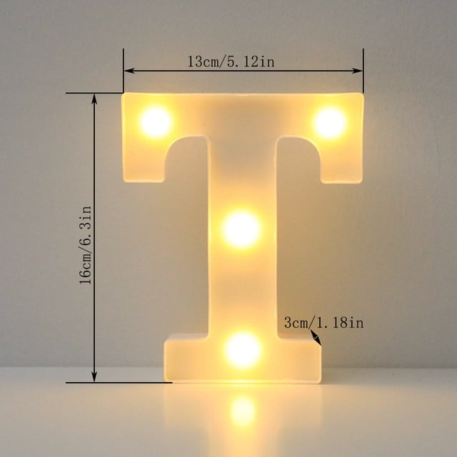 Iluminar las Cartas Led Bar Lights & Signs Alphabet Led Letter Ilumina las Cartas de Plástico Blanco, Colgando en A-M & White Led Lights