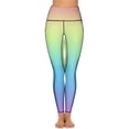 thumbnail image 4 of Yellow Blue Ombre Leggings Print Push Up Yoga Pants Cute Stretch Yoga Legging Women Graphic Fitness Sports Tights, 4 of 6