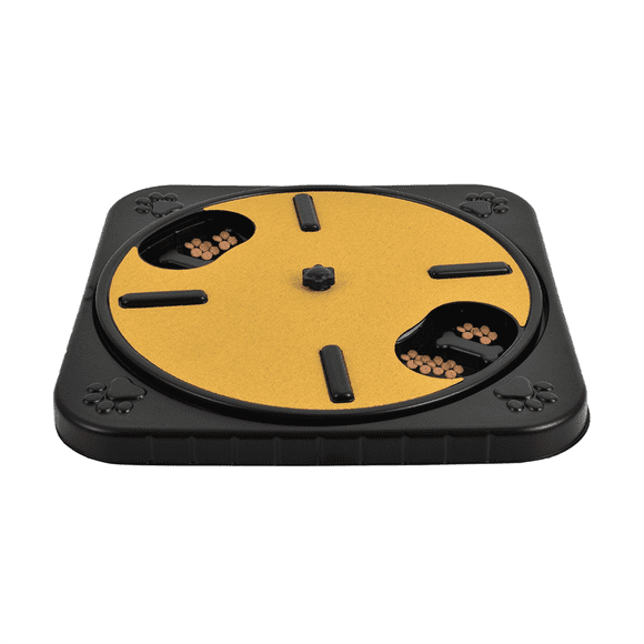 Dog Scratch Pad for Nails Dog Scratch Board Snack Compartments Rotating Round Dog Nail Scratch Board Removable Yellow